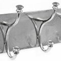 Floristik24 Szekrény 3 akasztóval, akasztószalaggal, dekoratív horgok fémből vintage megjelenés ezüst L46cm