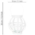 Kerti lámpa, fém és üveg, függő gyertyatartó, fehér, Ø18,5cm | Floristik24.hu