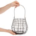 Kerti lámpa üveg gyertyatartóval, fekete, Ø20cm, M18.5cm | Floristik24.hu