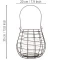 Kerti lámpa üveg gyertyatartóval, fekete, Ø20cm, M18.5cm | Floristik24.hu