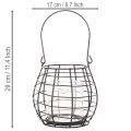 Kerti lámpa fogantyúval, fekete, üveg gyertyatartó, Ø17cm, M15cm | Floristik24.hu