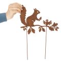 Kerti mókus ágon, viharvert fém, 42 cm magas, 3 darab | Floristik24.hu
