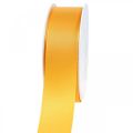 Floristik24 Ajándék szalag díszítő szalag narancssárga selyem szalag 40mm 50m