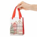 Karácsonyi ajándéktasak házikókkal és karácsonyfával, 16 cm, 2 darab | Floristik24.hu