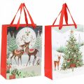 Floristik24 Ajándékzacskók Karácsonyi ajándék táska szarvas 24×18cm 2db