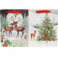 Floristik24 Ajándékzacskók Karácsonyi ajándék táska szarvas 24×18cm 2db