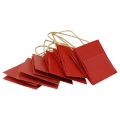 Floristik24 Ajándékzacskók papírzacskók fogantyúval piros 12×12×12cm 6db