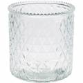 Floristik24 Dekoratív üveg gyémánt üvegváza átlátszó virágváza 2db