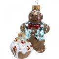 Floristik24 Üveg medálok mézeskalács ember és cupcakes, karácsonyfadísz keverék, karácsonyi pékség H4 / 8cm valódi üveg 6db