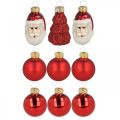 Floristik24 Mini karácsonyi dekorációs figurák és golyók vegyes üveg 3cm 9db