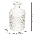 Üvegpalack rombusz mintával, díszes palack, váza, kicsi, 13 cm, 6 darab | Floristik24.hu