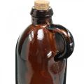 Floristik24 Vintage üveg palack parafával és fogantyúval barna Ø7,5 cm H22cm