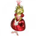 Floristik24 Béka hercegnő, karácsonyfadíszek, mese díszek, fa medálok valódi üveg H14cm 2db