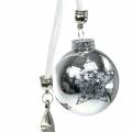 Floristik24 Karácsonyfadísz üveggolyó csillag ezüsttel 5cm