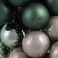 Üveggolyók dróton zöld gyöngyház szürke Ø25mm 140 db | Floristik24.hu