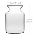 Üveg virágváza széles átlátszó Ø12cm H20cm | Floristik24.hu