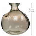 Floristik24 Üvegváza kerek barna üvegdísz váza rusztikus Ø16,5cm H18cm