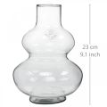 Floristik24 Üvegváza kerek virágváza dekoratív váza átlátszó üveg Ø16cm H23cm