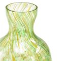 Floristik24 Üvegváza üveg dekoratív virágváza zöld sárga Ø10cm H18cm