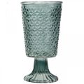 Floristik24 Lámpa talppal, pohárüveg, dekorüveg szürke Ø10cm H18,5cm