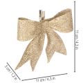 Csillámos masni, díszes masni, arany, klipsszel, 11 cm, 4 darab | Floristik24.hu