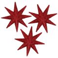 Floristik24 Csillogó csillag piros Ø5cm 20db