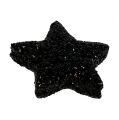Floristik24 Csillogó csillag fekete 2,5cm 100db