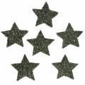 Floristik24 Csillag csillogó zöld 2,5cm 48db