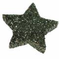 Floristik24 Csillag csillogó zöld 2,5cm 48db