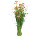 Floristik24 Fűcsokor virágokkal és pillangókkal Narancssárga 70cm