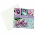 Floristik24 Utalványkártya rózsa lila + boríték 1db