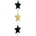 Floristik24 Karácsonyi dekoráció csillag medál arany fekete 5 csillagos 78cm