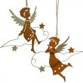 Floristik24 Deco fogas Karácsonyi angyal dekoráció fém rozsda 15cm 6db