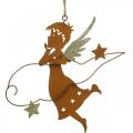 Floristik24 Deco fogas Karácsonyi angyal dekoráció fém rozsda 15cm 6db