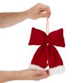Dekoratív flanel masni plüss szegéllyel, akasztáshoz, 25 cm | Floristik24.hu