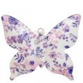 Floristik24 Deco pillangók fém deko fogas lila 12×10cm 3db