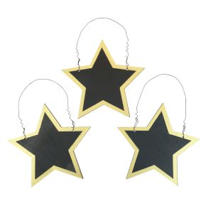 Floristik24 Fa csillagok fekete arany díszakasztók karácsonyi Ø15cm 8db