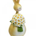 Floristik24 Húsvéti nyuszi virágcsokorral, húsvéti dekorációval, dekoratív figurás nyuszi H32cm