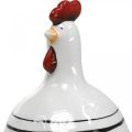 Floristik24 Dekoratív csirke fekete-fehér csíkos kerámia figura húsvéti H17cm 2db