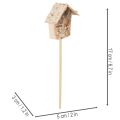 Dekoratív madárház, nyírfa, 5 cm, virágtartó karók, 4 darab | Floristik24.hu