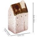 Dekoratív kerámia miniatűr házak szett, asztaldísz, 9 cm, 3 darabos | Floristik24.hu