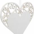 Floristik24 Akasztható szívdísz, esküvői dekoráció, fából készült szív medál, szívdísz, Valentin-nap 12db