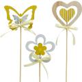 Floristik24 Dekoratív dugó pillangó virág és szív, tavaszi dekoráció, virágdugó, Valentin napi 9db