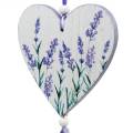 Floristik24 Akasztható szív levendula motívummal, esküvő, mediterrán nyári dekoráció, Valentin nap, levendula szív 4db
