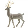 Dekoratív szarvas dekoratív figura dekoratív rénszarvas nyelt szürke H46cm | Floristik24.hu