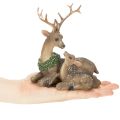 Szarvascsalád díszes figura hóval téli dekorációként, 17 cm | Floristik24.hu
