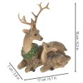 Szarvascsalád díszes figura hóval téli dekorációként, 17 cm | Floristik24.hu