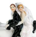 Floristik24 Menyasszony és vőlegény esküvői figura motoron 9 cm