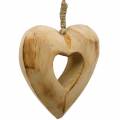 Floristik24 Dekoratív medál szív, fa szív, Valentin nap, fa medál, esküvői dekoráció 6db