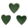 Floristik24 Fa szívek dekoratív szívek zöld fényes fa 4,5cm 8db